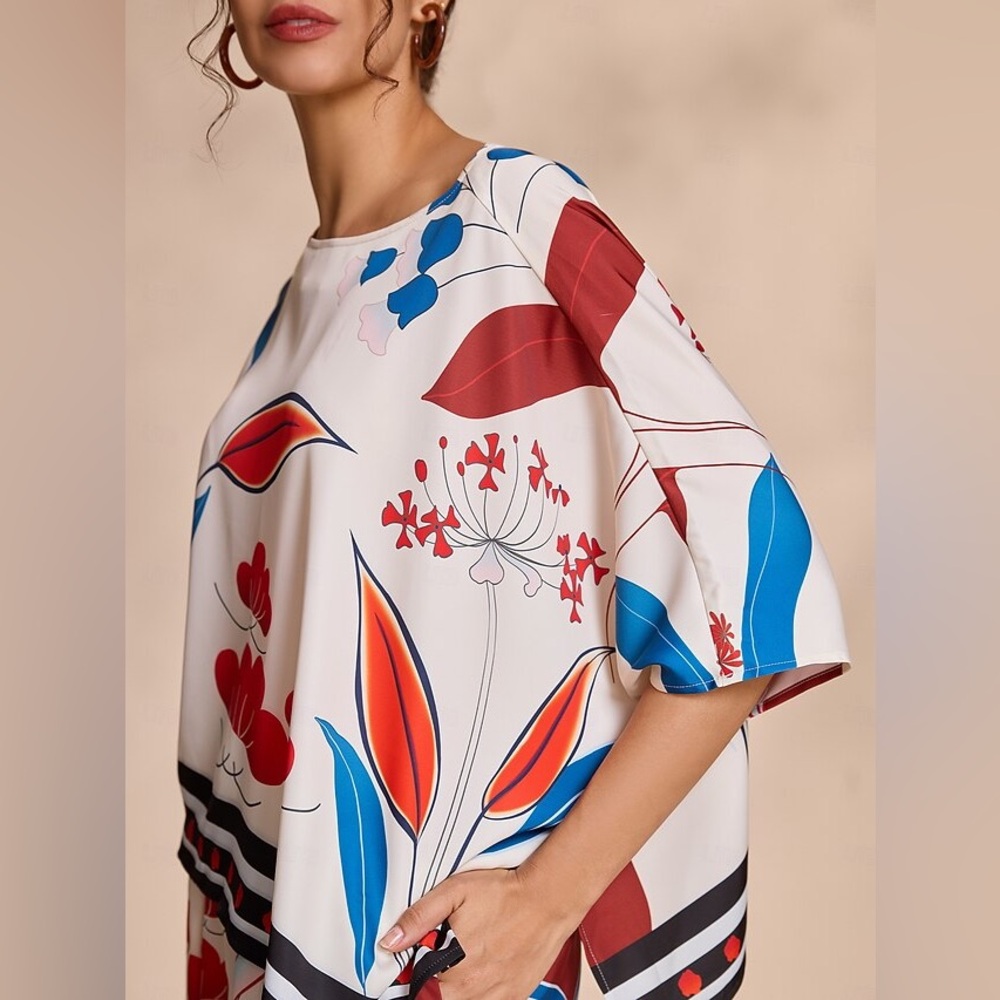 Ador Satin Bateau Bias Hem Wide Sleeve Blouse - Size Large - NWT - Picture 5 of 8
